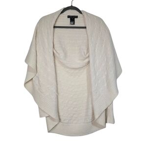 Ralph Lauren Black Label 100% Cashmere Cream Cable Knit Long sleeve Wrap Cardiga